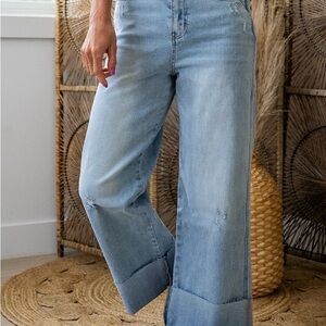 KanCan Light Blue High-Rise Wide Leg Jeans